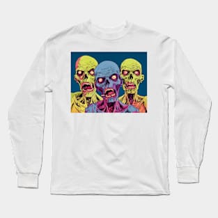 The Vibrant Undead, Pop Art Zombies, Halloween Zombie Long Sleeve T-Shirt